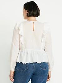 Ruffle Bib Peplum Top