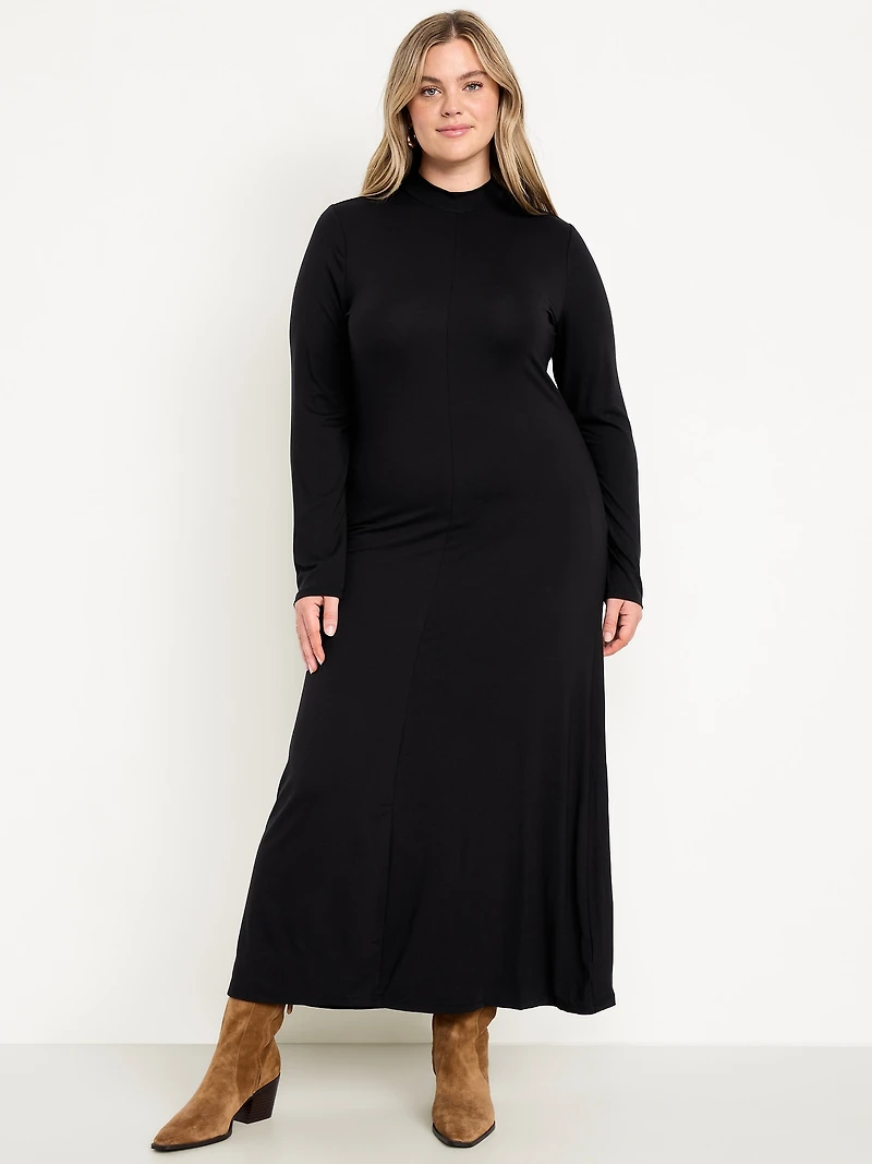 Mock Neck Maxi Dress