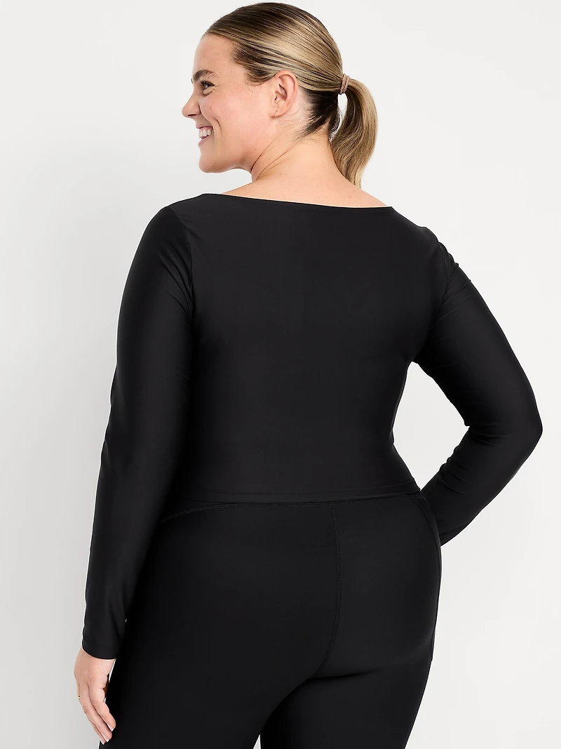 PowerSoft Long-Sleeve Cut-Out Top