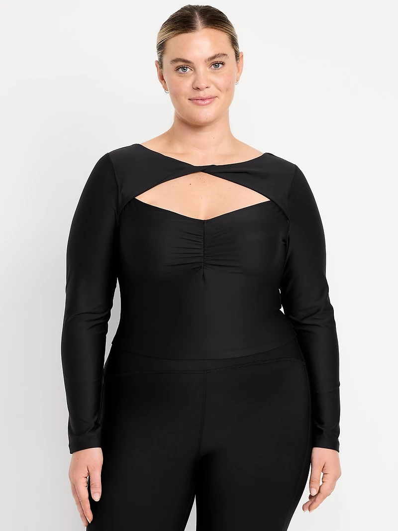 PowerSoft Long-Sleeve Cut-Out Top