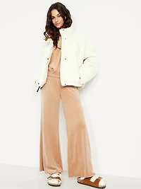 High-Waisted Velour Flare Lounge Pants