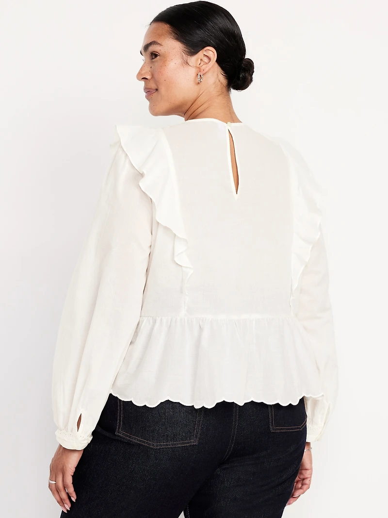 Ruffle Bib Peplum Top