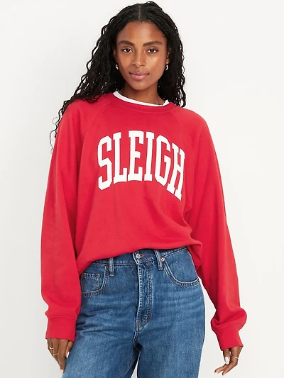 SoComfy Oversized Graphic Raglan Sweatshirt