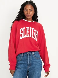 SoComfy Oversized Graphic Raglan Sweatshirt