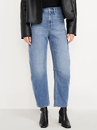 Wow High-Waisted Barrel Ankle Jeans