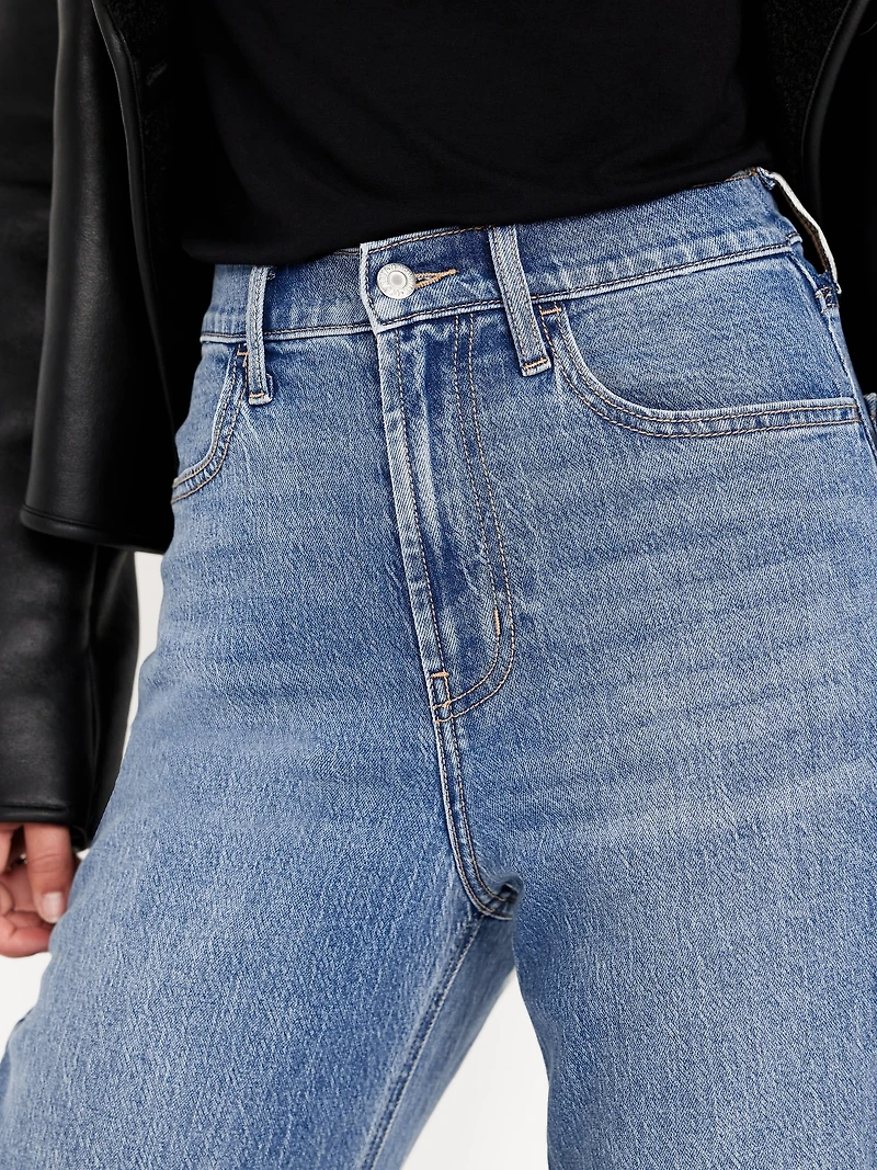Wow High-Waisted Barrel Ankle Jeans