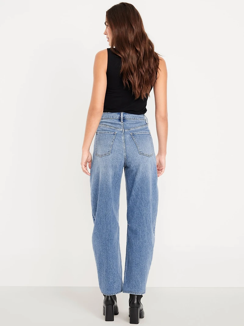 Wow High-Waisted Barrel Ankle Jeans