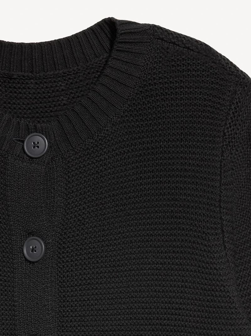 Seaside Cotton Garter-Knit Cardigan Sweater