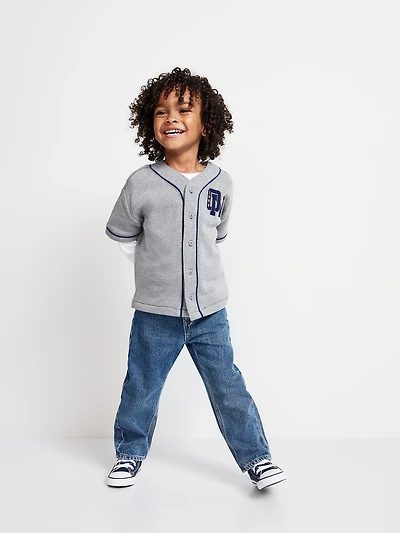 Oversized Fleece Baseball Shirt for Toddler Boys