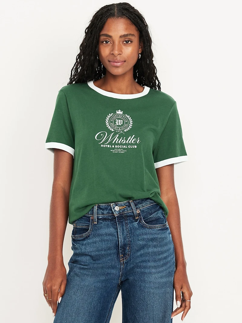 EveryWear Crew-Neck Graphic Ringer T-Shirt