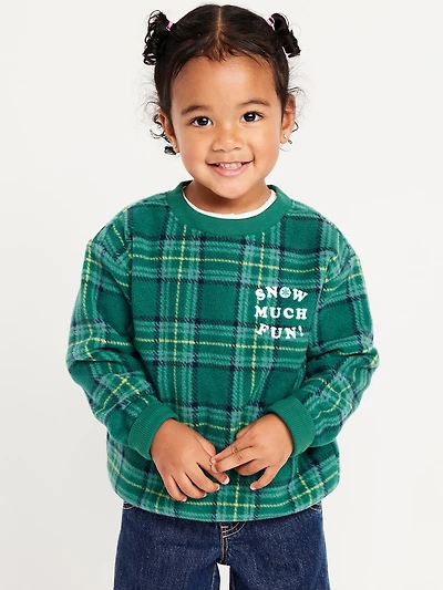 Printed Oversized Microfleece Sweatshirt for Toddler Boys
