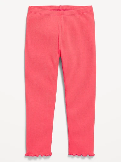 Rib-Knit Full-Length Leggings for Toddler Girls