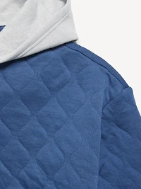 Oversized Quilted Fleece Hoodie for Boys