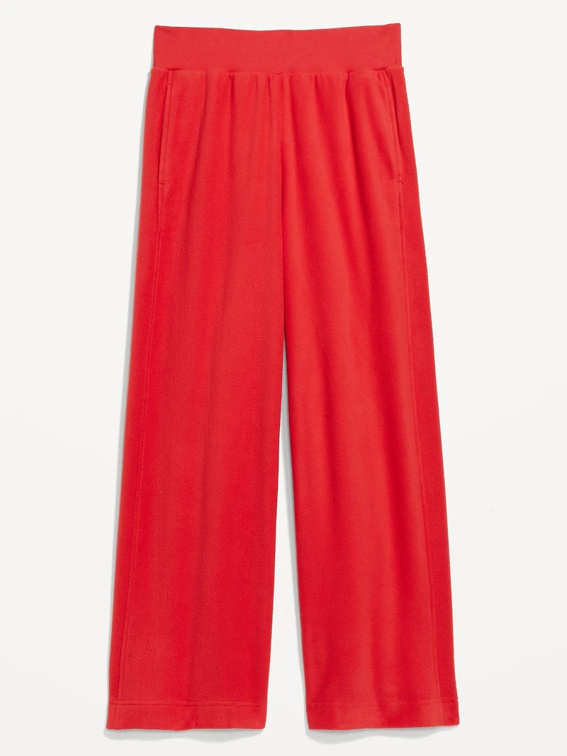 Extra High-Waisted Microfleece Wide-Leg Pants