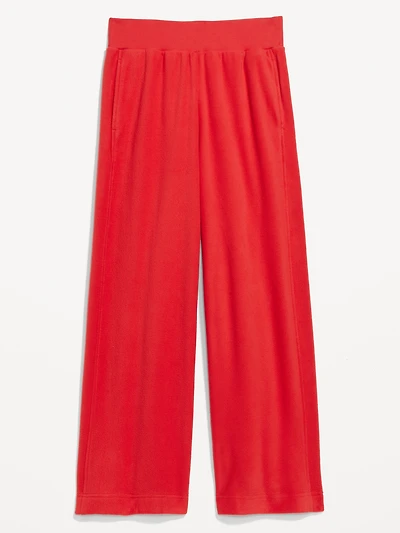 Extra High-Waisted Microfleece Wide-Leg Pants