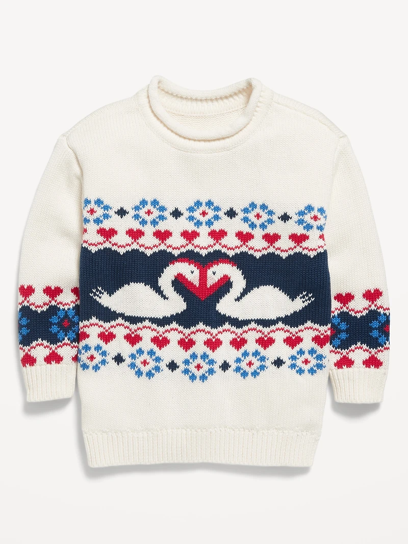 Printed Pullover Tunic Sweater for Toddler Girls