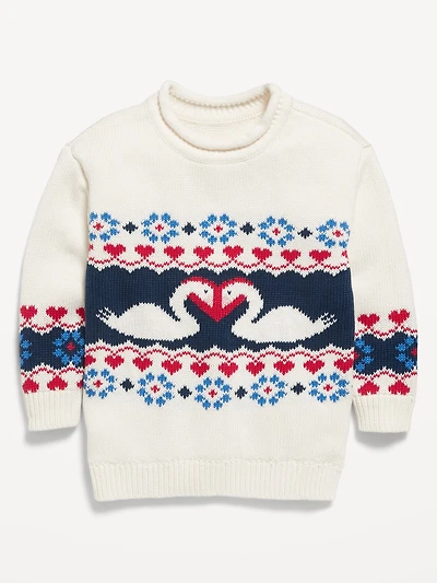 Printed Pullover Tunic Sweater for Toddler Girls