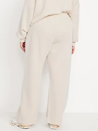 High-Waisted Bounce Fleece Quilted Wide-Leg Sweatpants