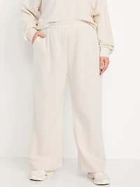 High-Waisted Bounce Fleece Quilted Wide-Leg Sweatpants