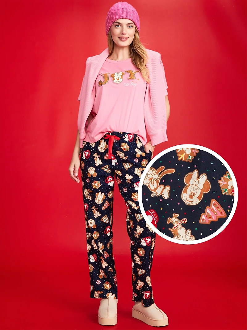 Old Navy x Disney Mid-Rise Printed Flannel Pajama Pants for Women