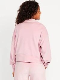 Long-Sleeve Velour Half-Zip Pullover for Girls