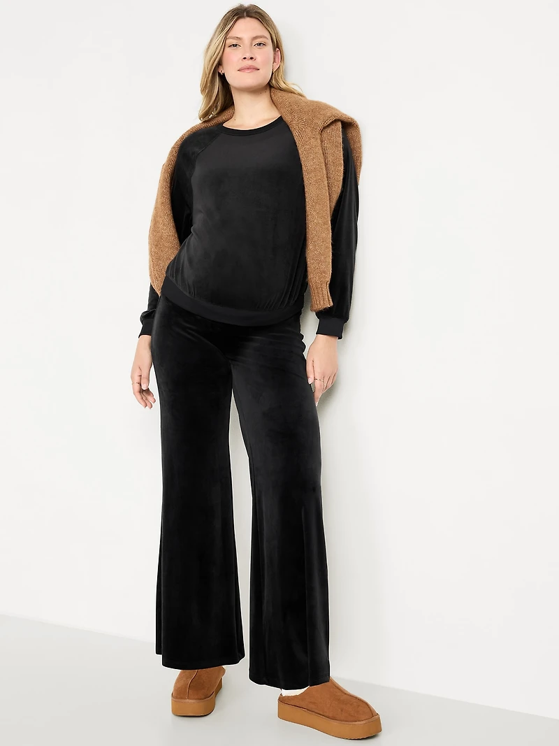 Maternity Velour Crew-Neck Sweatshirt