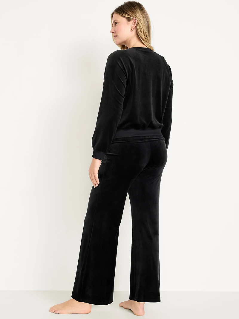 Maternity Velour Rollover Waist Pajama Pants