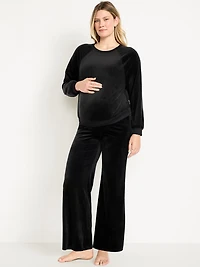 Maternity Velour Rollover Waist Pajama Pants