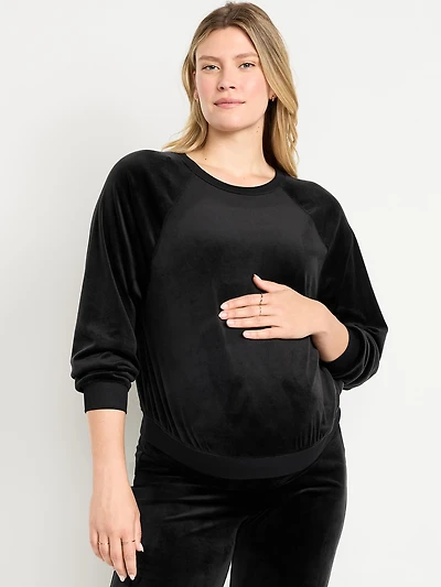 Maternity Velour Crew-Neck Sweatshirt
