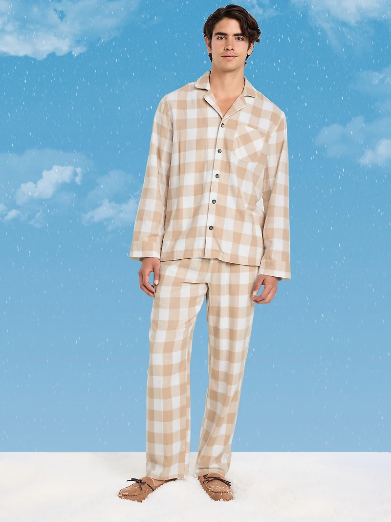 Plaid Flannel Pajama Set for Men