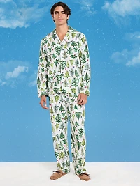 Printed Flannel Pajama Set for Men