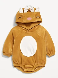 Long-Sleeve Critter Velvet One-Piece Romper for Baby