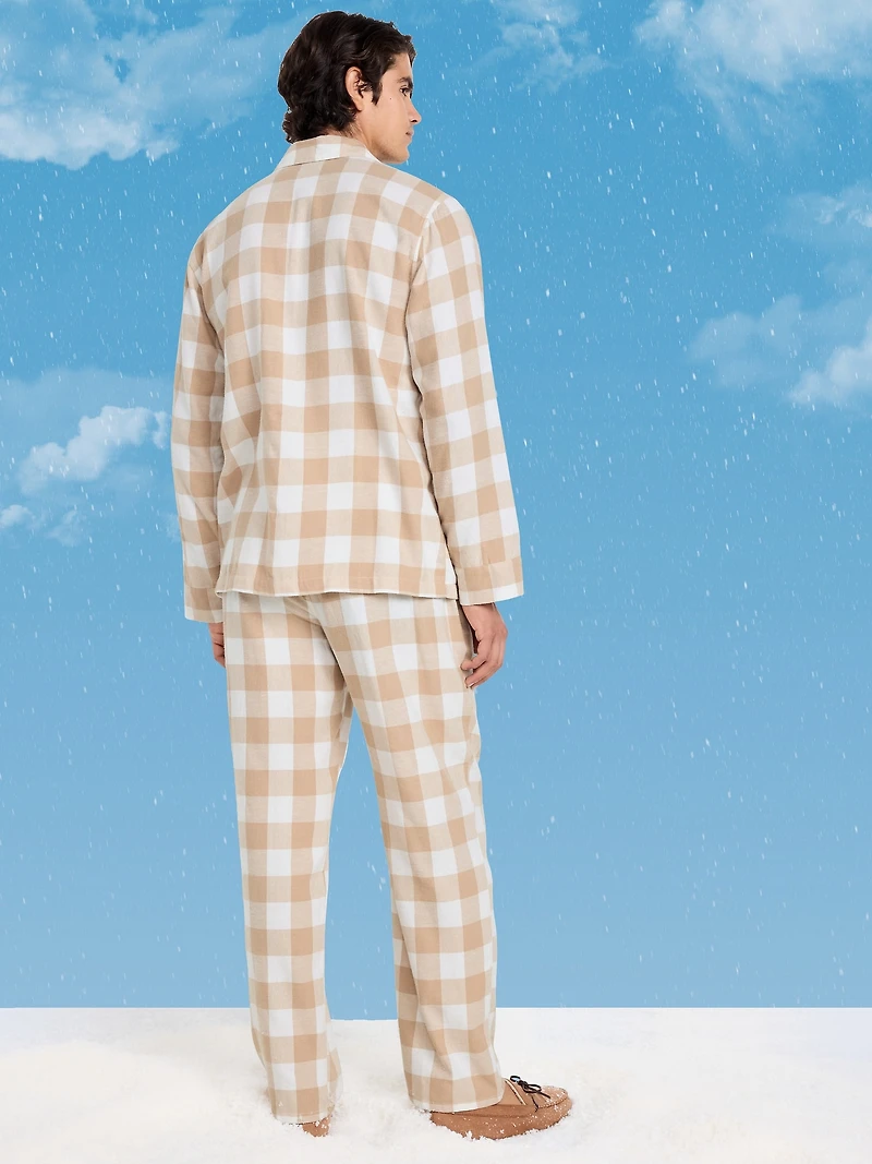 Printed Flannel Pajama Set for Men