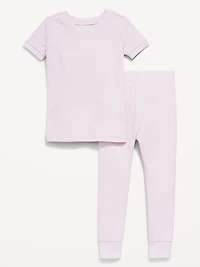 Snug-Fit Ribbed Pajama Set for Toddler & Baby