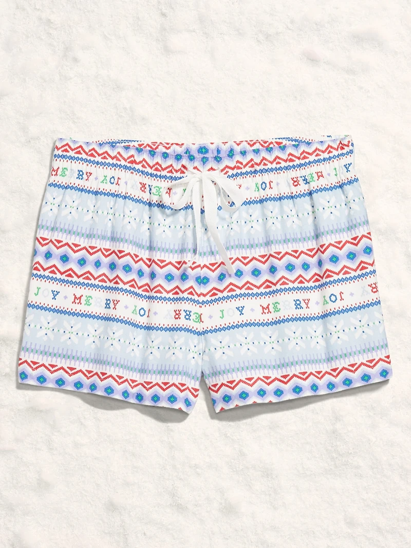 Flannel Boxer Pajama Shorts for Women