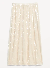 High-Waisted Sequin Midi Pencil Skirt
