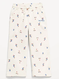 Logo-Graphic Wide-Leg Sweatpants for Toddler Girls