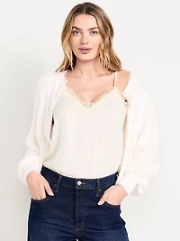 Lace-Trim Satin Cami Top