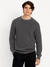 Crew-Neck Shaker-Stitch Sweater