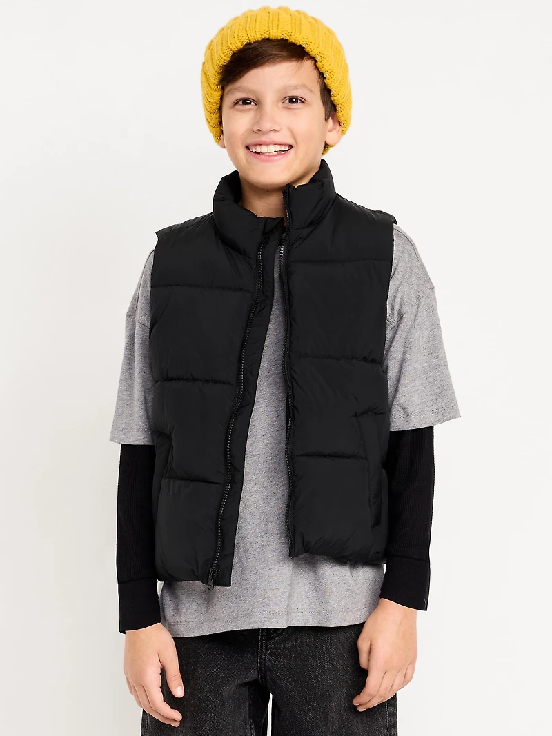 Water-Resistant Quilted Puffer Vest for Boys