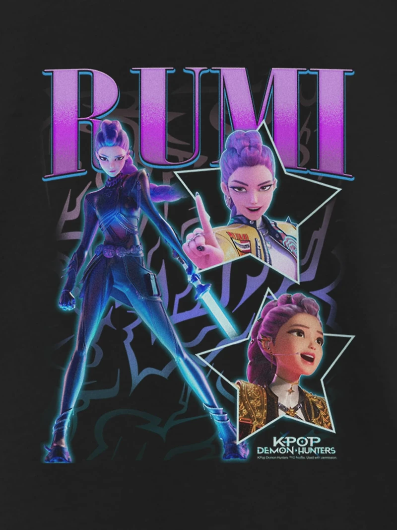K-Pop Demon Hunters Y2K Rumi Graphic T-Shirt for Girls