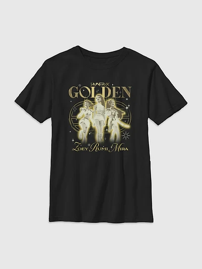 K-Pop Demon Hunters Huntrix Golden Trio Graphic T-Shirt for Kids