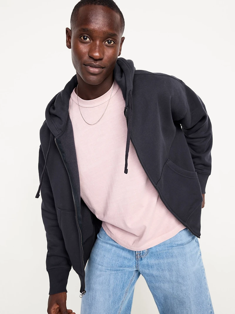 Cropped Rotation Oversized Zip Hoodie