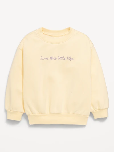 Embroidered Crew-Neck Sweatshirt for Toddler Girls