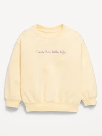Embroidered Crew-Neck Sweatshirt for Toddler Girls