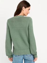 Seaside Cotton Garter-Knit Cardigan Sweater