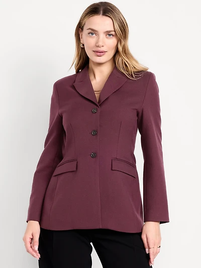 Fitted Button-Front Blazer