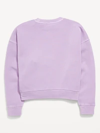 Washed Crew-Neck Sweatshirt for Girls