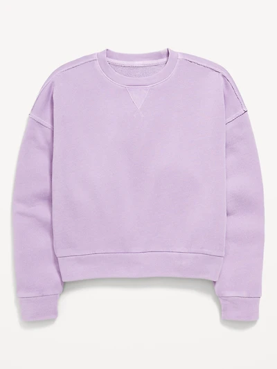 Washed Crew-Neck Sweatshirt for Girls