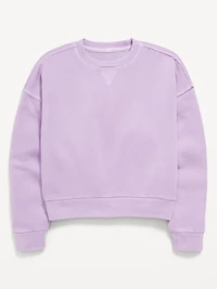 Washed Crew-Neck Sweatshirt for Girls